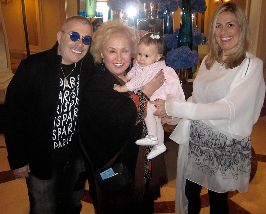 Leland, Lise and Charlize Fredrika with (cousin) Doris Roberts, from Playhouse 90, Broadway and Emmy Award Winning TV series “Everybody Loves Raymond”.