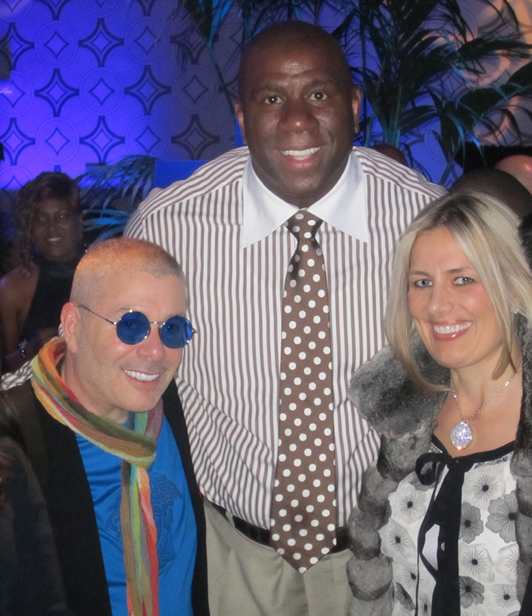 Leland and Lise with Magic Johnson at a private event for the 2011 NBA All Star Weekend in Los Angeles.