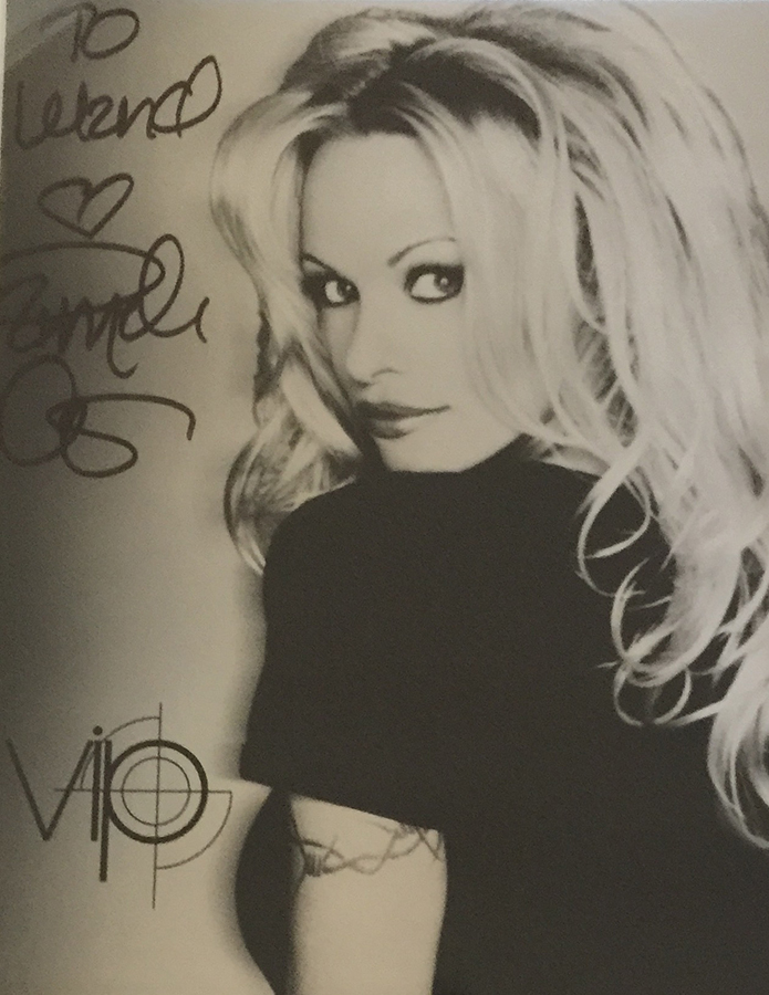 Pamela Anderson was an avid ARTEC user and autographed a photo for Leland during filming of V.I.P (TV series).
